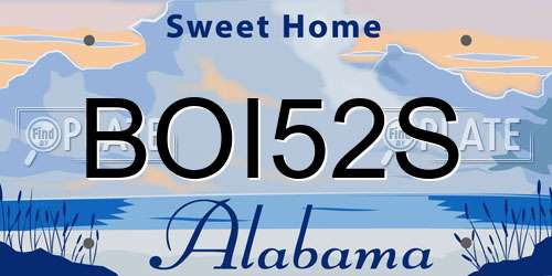 BOI52S Alabama License Plate