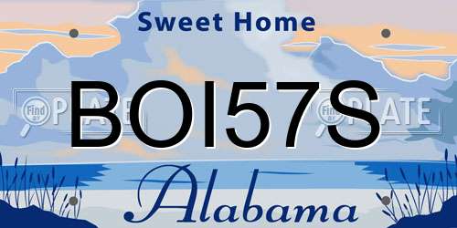 BOI57S Alabama License Plate