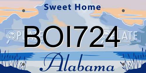 BOI724 Alabama License Plate