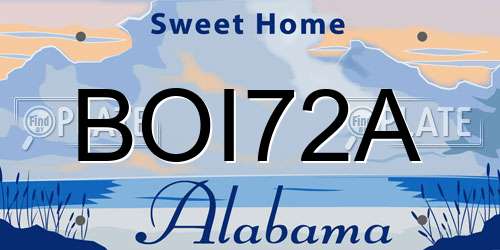BOI72A Alabama License Plate