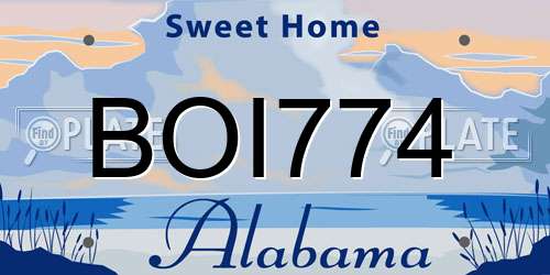 BOI774 Alabama License Plate