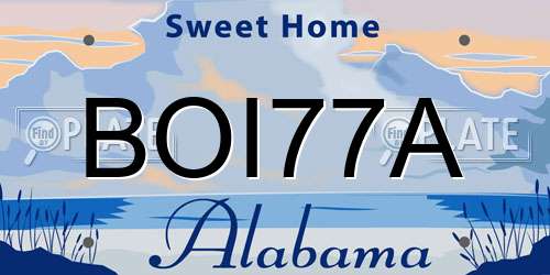 BOI77A Alabama License Plate