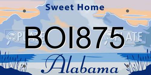BOI875 Alabama License Plate