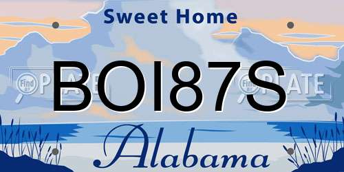 BOI87S Alabama License Plate