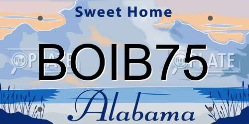 BOIB75 Alabama License Plate