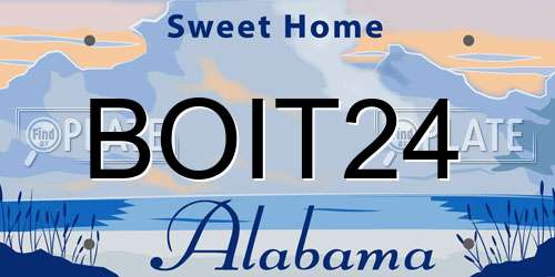 BOIT24 Alabama License Plate