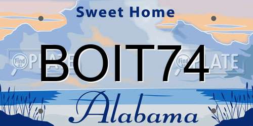 BOIT74 Alabama License Plate