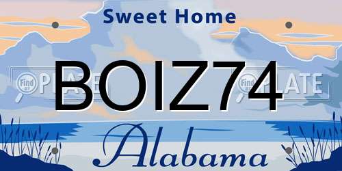 BOIZ74 Alabama License Plate