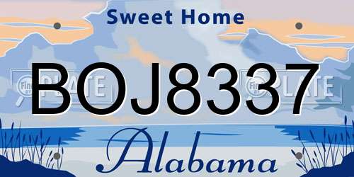 BOJ8337 Alabama License Plate
