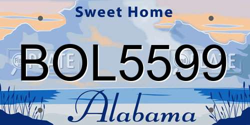 BOL5599 Alabama License Plate
