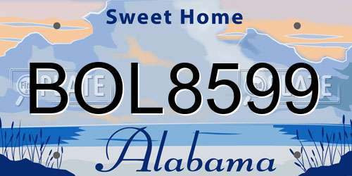BOL8599 Alabama License Plate