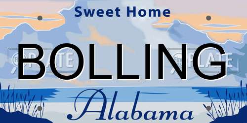 BOLLING Alabama License Plate