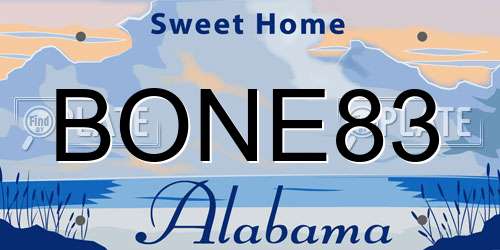 BONE83 Alabama License Plate