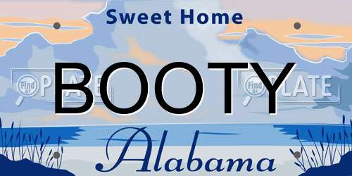 BOOTY Alabama License Plate