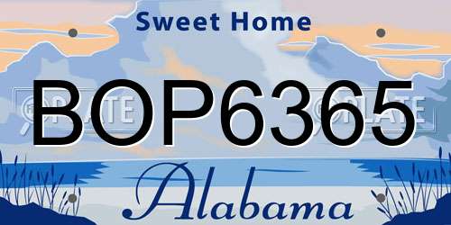 BOP6365 Alabama License Plate