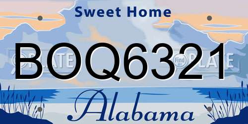 BOQ6321 Alabama License Plate