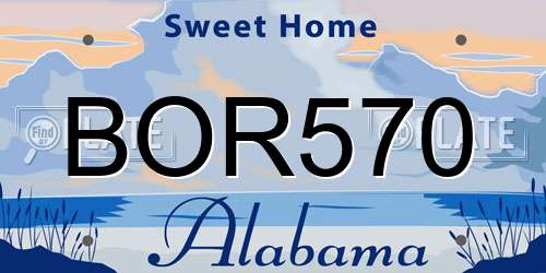 BOR570 Alabama License Plate