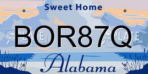 BOR87Q Alabama License Plate