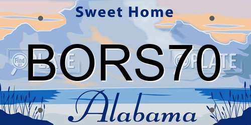 BORS70 Alabama License Plate