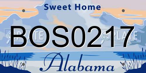 BOS0217 Alabama License Plate