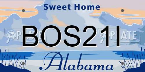 BOS21I Alabama License Plate
