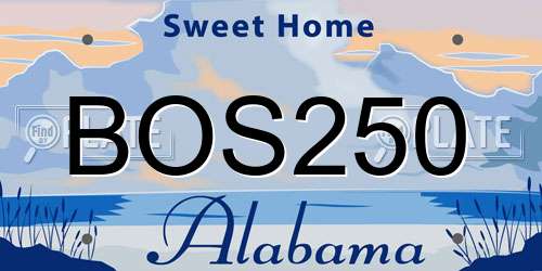 BOS250 Alabama License Plate