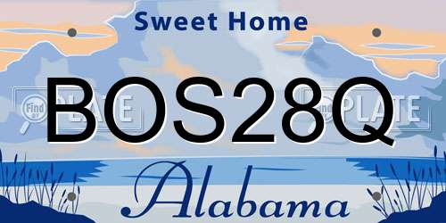 BOS28Q Alabama License Plate