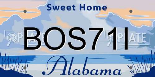 BOS71I Alabama License Plate