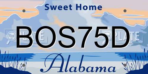 BOS75D Alabama License Plate