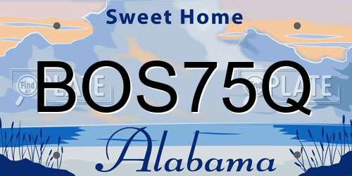 BOS75Q Alabama License Plate