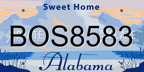 BOS8583 Alabama License Plate