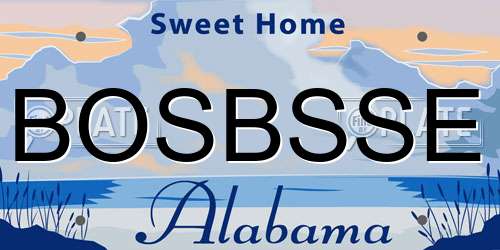 BOSBSSE Alabama License Plate