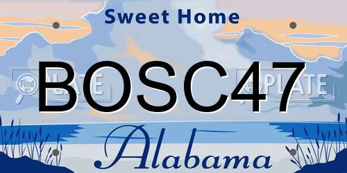 BOSC47 Alabama License Plate