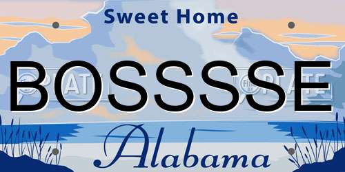 BOSSSSE Alabama License Plate