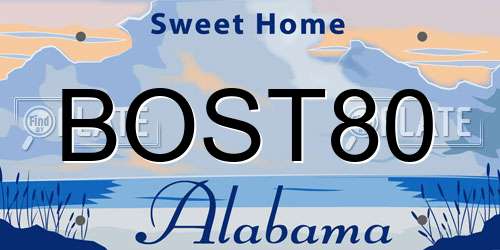 BOST80 Alabama License Plate