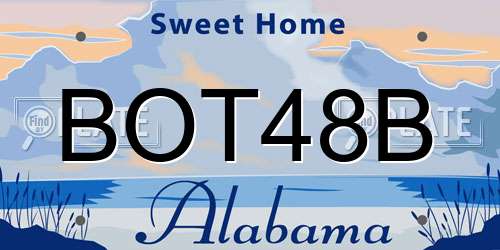 BOT48B Alabama License Plate
