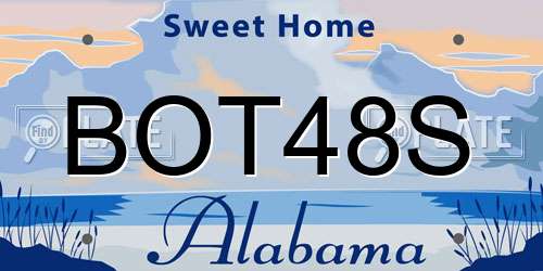 BOT48S Alabama License Plate