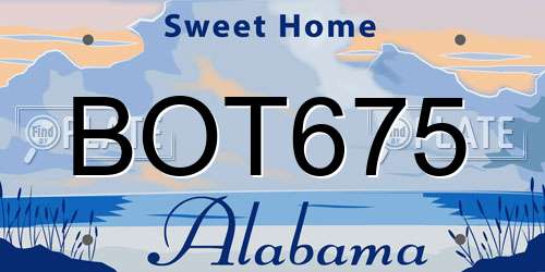 BOT675 Alabama License Plate