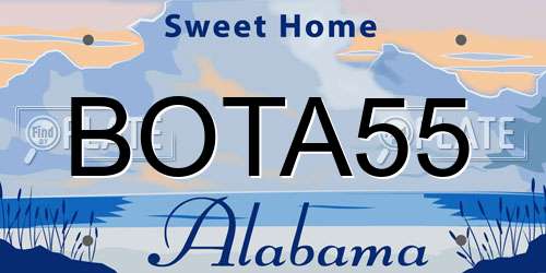 BOTA55 Alabama License Plate