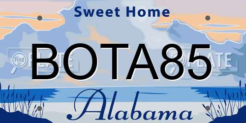 BOTA85 Alabama License Plate