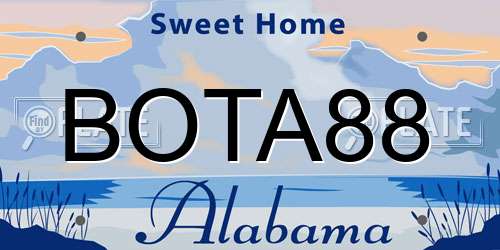 BOTA88 Alabama License Plate