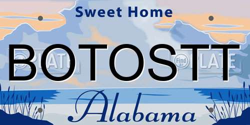 BOTOSTT Alabama License Plate