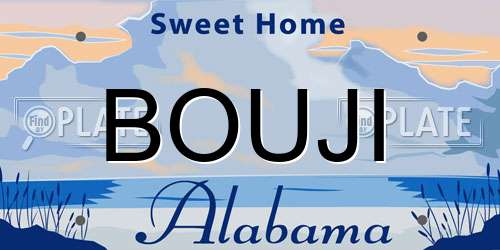 BOUJI Alabama License Plate