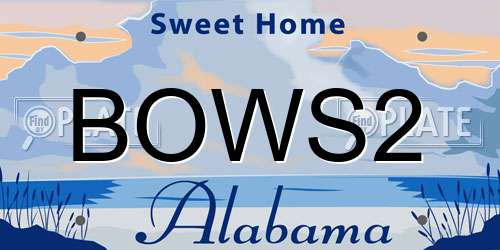 BOWS2 Alabama License Plate