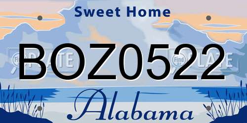 BOZ0522 Alabama License Plate