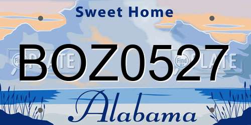 BOZ0527 Alabama License Plate