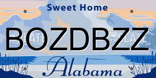 BOZDBZZ Alabama License Plate