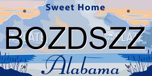 BOZDSZZ Alabama License Plate