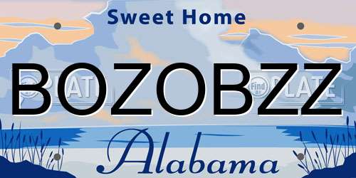 BOZOBZZ Alabama License Plate