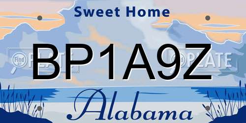 BP1A9Z Alabama License Plate